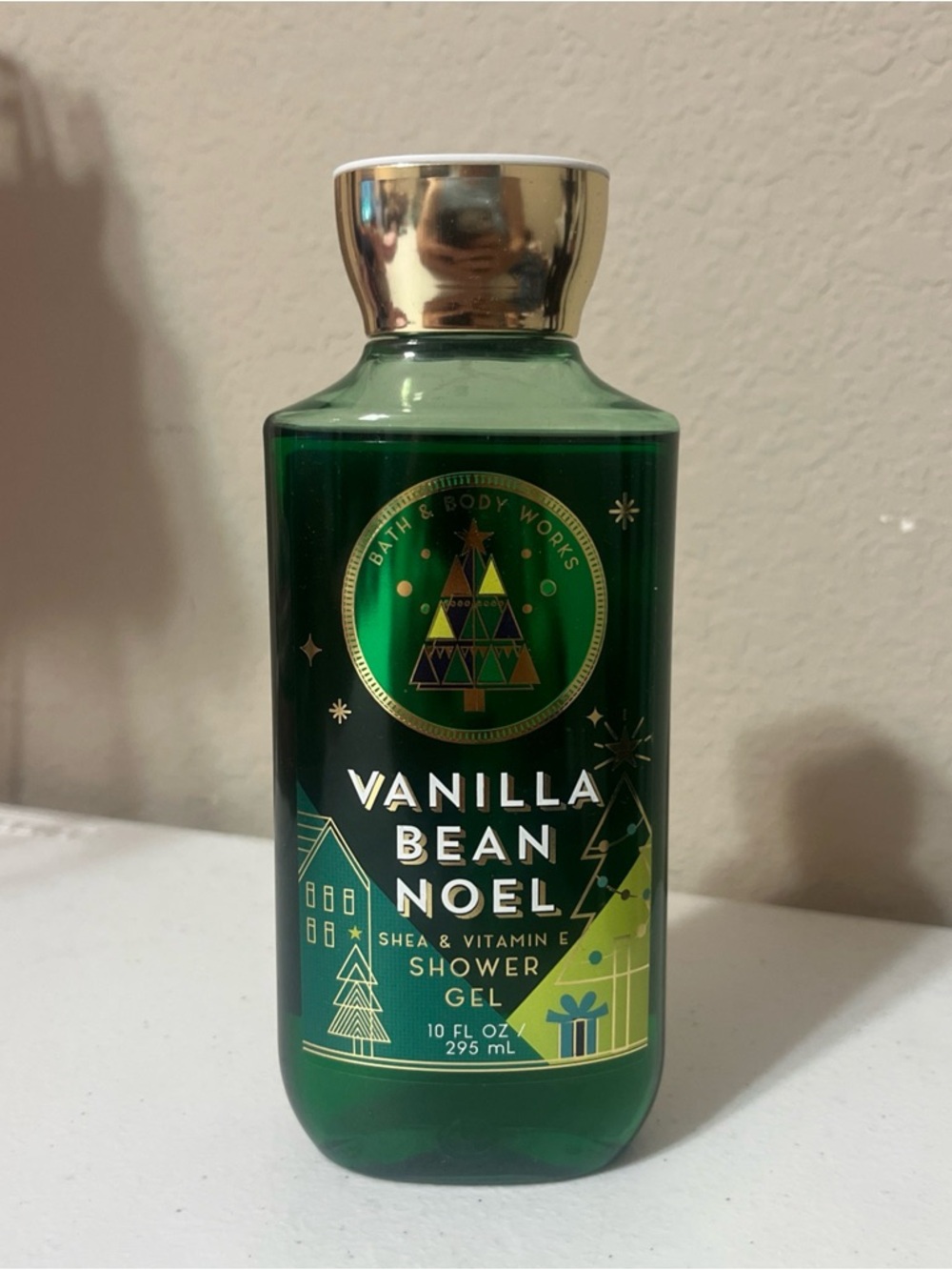 Bath & Body Works Vanilla Bean Noel Shower Gel - Green & Gold